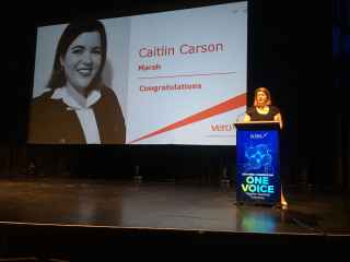 Caitlin Carson announced as Young Professional Broker of the Year at the 2019 NIBA Convention.