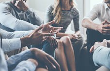 People sitting in group