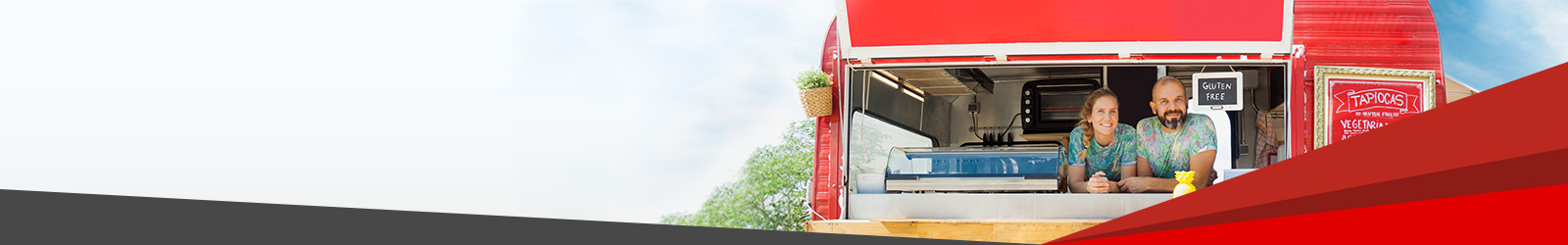 couple in red food truck